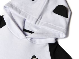 Худи детское «Панда Тапа» чёрно-белое, размер 134–140