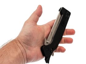 Складной нож Obertech ns-02 Tanto satin, сталь VG-10, рукоять G10, черный