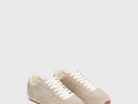 Кроссовки замшевые, Бежевый