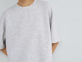 Футболка оверсайз с разрезами, Серый