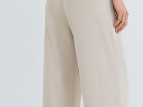 Прямые брюки с эластичным поясом, Бежевый