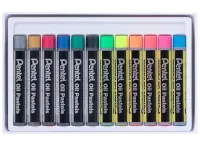 Набор пастели масляная Pentel 12 цв, (6 шт флуоресцентная, 6 шт металлик)