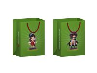 BagXS_boy_girl_green_MK Пакет подарочный «Девочка и мальчик», зеленый 18*25 (xs)