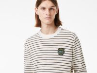 Хлопковый свитер Lacoste с круглым вырезом