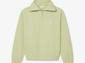 Мужская хлопковая толстовка Lacoste с высоким воротом и застежкой-молнией