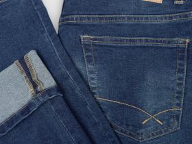 Прямые джинсы, Синий