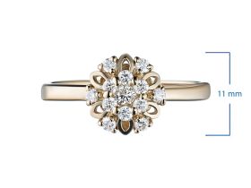 Классическое кольцо из желтого золота с бриллиантами э0301кц10170800