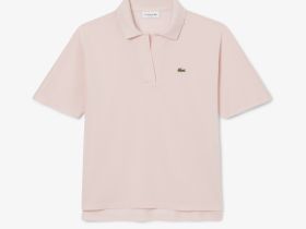 Женская рубашка-поло Lacoste из струящегося хлопка свободного кроя