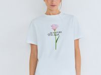 Футболка с цветочным принтом, Белый