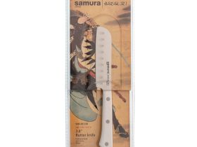 Нож кухонный "Samura HARAKIRI" для масла 96 мм, корроз.-стойкая сталь, белый ABS пластик