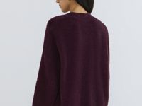 Кардиган из пушистой пряжи на пуговицах, Фиолетовый