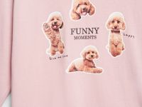 Лонгслив с принтом для девочек, Розовый