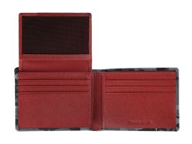 Портмоне ZIPPO, серо-чёрный камуфляж, натуральная кожа, 11,228,2 см