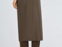 Юбка миди из искусственной кожи, Коричневый