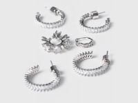 Серьги и каффы, 3 пары, Серебряный