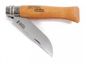 Нож Opinel №10 Carbon, углеродистая сталь, традиционный складной нож, рукоять бук