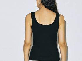 Базовая майка в рубчик, Черный