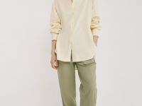 Льняные брюки Baggy, Зеленый