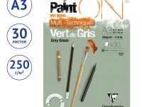 Альбом-склейка для смешанных техник Clairefontaine "Paint'ON Grey Green" А3 30 л 250 г, серо-зеленая