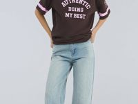 Широкие джинсы с высокой посадкой, Голубой