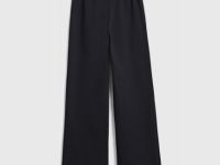 Широкие трикотажные брюки для девочек, Черный