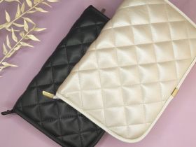 Пенал стяжённый для кистей Альбатрос 230*155 мм, эко кожа, чёрный