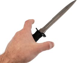 Тактический нож Mr.Blade Leshiy serrated blackwash, сталь AUS-8, рукоять Black Elastron