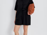 Шорты изо льна с эластичным поясом