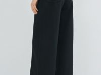 Утеплённые широкие джинсы, Черный