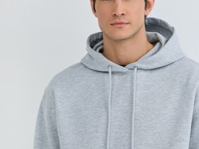 Базовое худи с карманом-кенгуру, Серый
