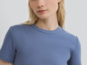 Футболка в рубчик, Синий