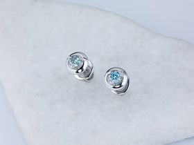 Пусеты из серебра э0612пс10090300_blue