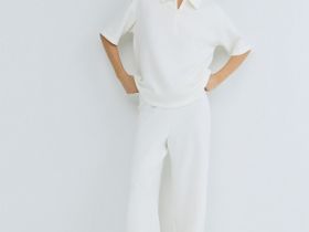 Поло с воротником на молнии, Бежевый