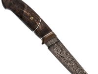 Авторский нож Ястреб, сталь мозаичный дамаск, подарочная шкатулка