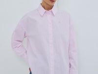 Свободная рубашка из хлопка Оксфорд, Розовый