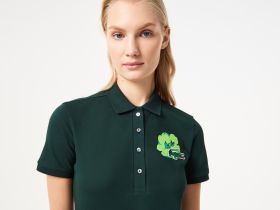Женское хлопковое эластичное мини-поло Lacoste L.12.D