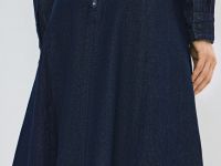 Юбка миди A-силуэта, Синий