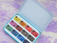 Набор акварели Малевичъ "Veroneze" Ботаника, кюветы 2,5 мл, 12 цветов, металлическая коробка