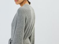 Удлинённый кардиган с поясом, Серый