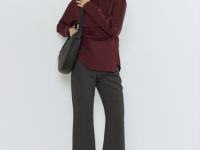 Расклёшенные брюки, Серый