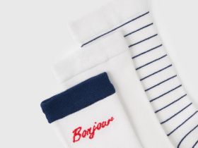 Носки с содержанием вискозы, 3 пары, Белый