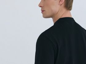 Поло с воротником-стойкой, Черный