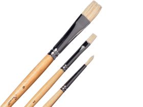 Набор кистей щетина Sonnet, №5 3 шт: (круглая №1, плоская № 2, 6)