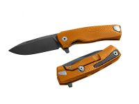 Нож складной LionSteel ROK A OB, сталь Black (Mil Spec) Finish Bhler M390, рукоять алюминий, оранжевый