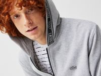 Мужская толстовка Lacoste на молнии с капюшоном
