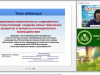 Международный вебинар "Креативная компетентность современного учителя-логопеда: создание новых творческих продуктов в процессе логопедического взаимодействия"
