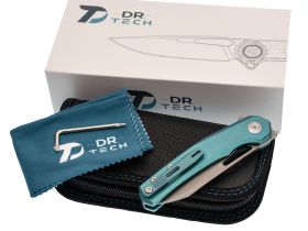 Складной нож Dr.Tech D4281BL, сталь M390, рукоять TC4, синий