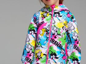 Куртка текстильная с полиуретановым покрытием для девочек (ветровка)