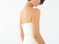 Трикотажный топ с баской, Белый