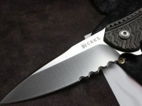 Складной нож CRKT Ripple Grey Combo, сталь Acuto 440, рукоять нержавеющая сталь 420J2